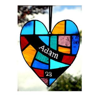 personalised stained glass birthday heart by gift horse knit kits