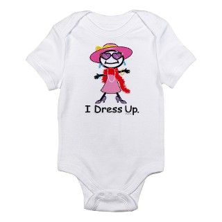 Girl Dress Up Stick Figure Infant Bodysuit by busybodies