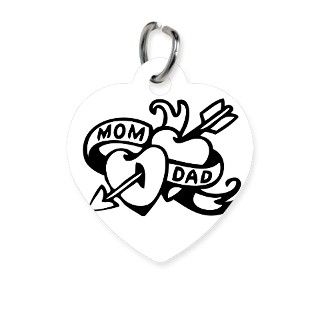 Mom and Dad Heart Tattoo Pet Tag by BabySwagger