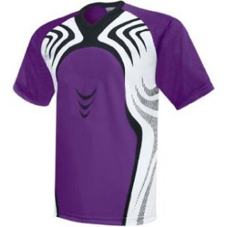 High Five Flash Adult Purple White Black Soccer Jersey   L  Clothing