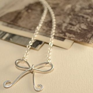 silver bow necklace by clouds and currents