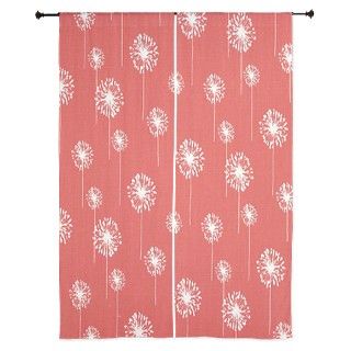 Pretty Coral Pompoms Curtains by brilliantbeddingandbathshop