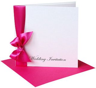 ribbon wedding invitations with envelopes by made with love designs ltd