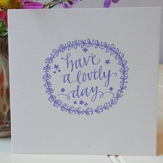 letterpress calligraphy birthday card by wild ink