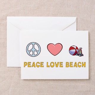 Peace Love Beach Greeting Cards (Pk of 10) by sail_boat_sail