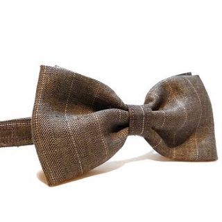 pinstripe irish linen bow tie by moaning minnie