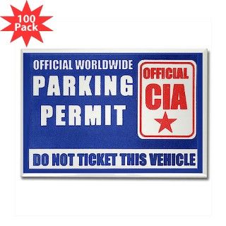 CIA Parking Permit Rectangle Magnet (100 pack) by lawrenceshoppe