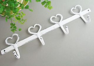 shabby chic heart hook rack by country touches