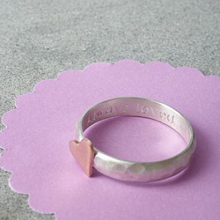 portscatho heart personalised ring by carole allen silver jewellery