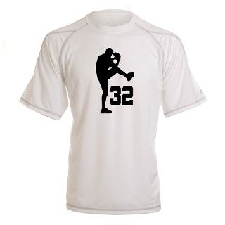 Baseball Uniform Number 32 Performance Dry T Shirt by milestonesbaseball