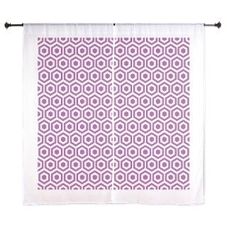 Purple Hexagon Honeycomb Curtains by ColorfulPatterns