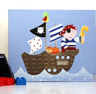 pirate original scene canvas personalised by lizajdesign