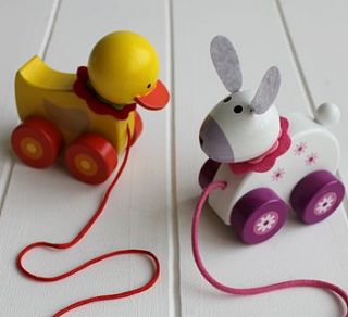 wooden pull along toy by posh totty designs interiors