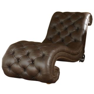Michael Amini Trevi Leather Chaise Lounge