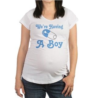 Having A Boy Pregnancy Announcement T shirt by milesmaternity