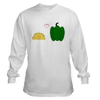 Taco loves Bell Pepper Long Sleeve T Shirt by reveliacastle