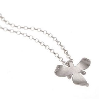 silver orchid flower necklace by gabriella casemore jewellery