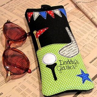 personalised golf glasses case by sew very english