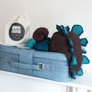 stegosaurus hat crochet kit by kat goldin designs