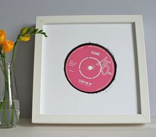 personalised valentine's record label print by the design conspiracy