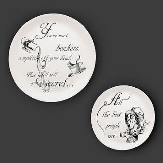 'you're mad' alice in wonderland plate by eleanor stuart