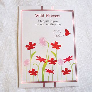 five pack of wedding favour wildflower seeds by cherrygorgeous