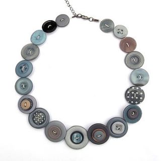 vintage style 'denim' button necklace by midas