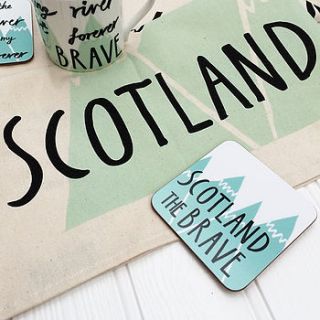 scotland the brave tea towel by gillian kyle