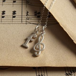 silver treble clef necklace by lily charmed