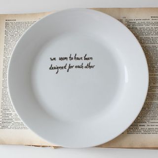 personalised pride and prejudice quote plate by mr teacup