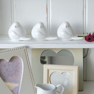 set of three ceramic bird decorations by pippins gifts and home accessories