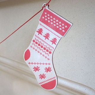 set of five wooden christmas stockings by gilbert13