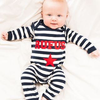 personalised single star romper by percy and nell