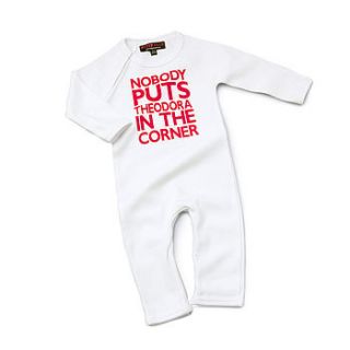 nobody puts baby in the corner babygrow by nappy head