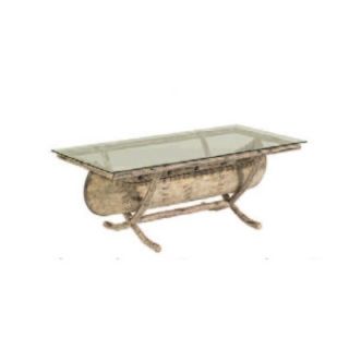 Whitecraft River Run Canoe Cocktail Table with Glass Top