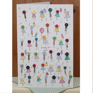 personalised large 'button party' card by hannah shelbourne designs