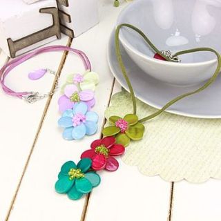 triple flower hawaiian necklace by lisa angel