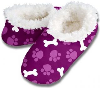 snoozies Dog Paw And Bones Print Sherpa Footcoverings (X Large) Shoes