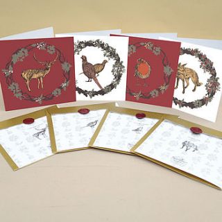 eight pack wax sealed christmas cards by seedlings cards