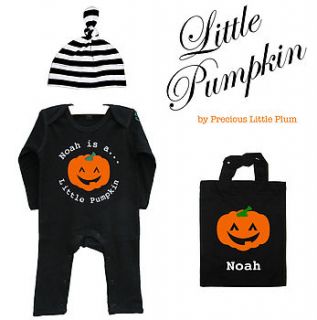 personalised 'pumpkin' halloween romper by precious little plum