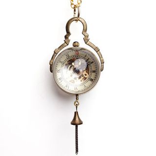 mechanical ball pocket watch necklace by hannah makes things