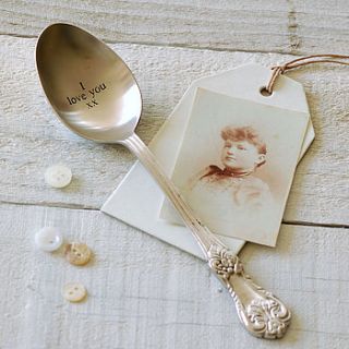 i love you vintage style spoon by highland angel