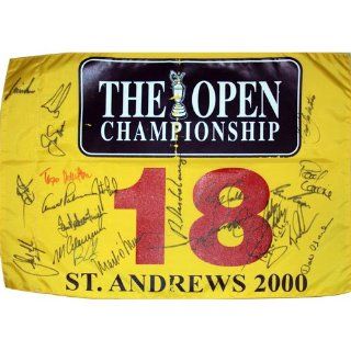 2000 British Open (St. Andrews) Golf Pin Flag Autographed by 22 Former Champions #2 Sports Collectibles