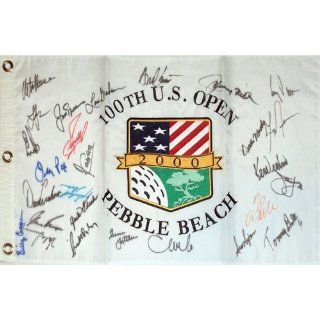 2000 US Open (Pebble Beach) Golf Pin Flag Autographed by 27 Former Champions #6 at 's Sports Collectibles Store