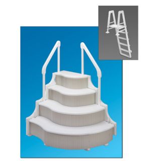Ocean Blue Products Deluxe Above Ground Pool Step with Outside Ladder