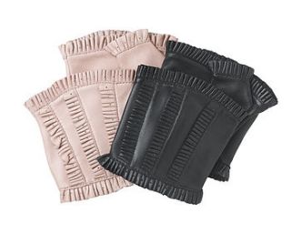 ruffles women's frilled leather handwarmers by southcombe gloves