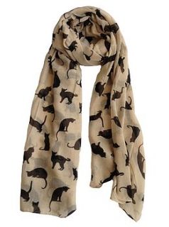 cat print scarf by scarlett black london