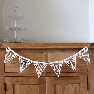 personalised alphabet papercut bunting by studio seed