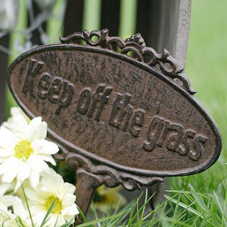 keep off the grass sign by pippins gifts and home accessories