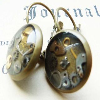 steampunk vintage style earrings by sophie hutchinson designs